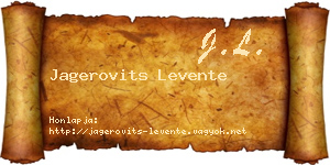 Jagerovits Levente névjegykártya